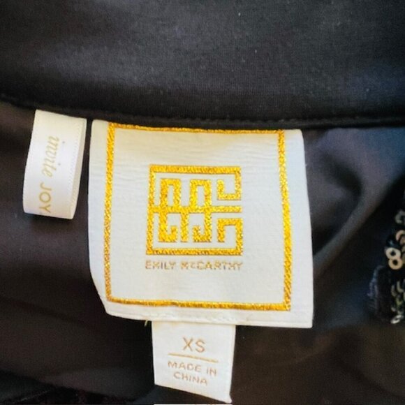 Emily McCarthy Poppy Tunic Dress Black Metallic Cheetah XS - Picture 9 of 13